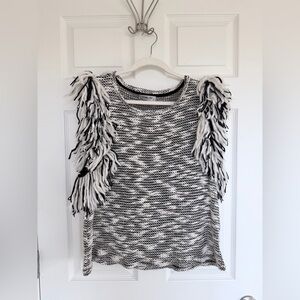 Sam & Lavi Abbey Fringe Knit Top - S
